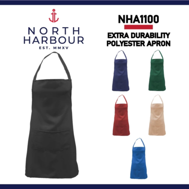 north harbour the new extra durability polyester apron nha1100 unisex 100% polyester no smell vicious apron nha1100 north harbour the new extra durability polyester apron nha1100 unisex 100% polyester no smell vicious apron nha1100
