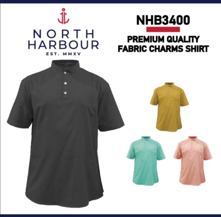 north harbour cotton polyester mandarin collar shirt nhb3400 north harbour cotton polyester mandarin collar shirt nhb3400