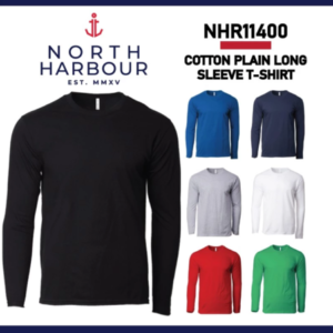 north harbour round neck long sleeve cotton t shirt nhr11400