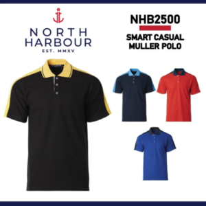 north harbour unisex muller polo tee nhb2500