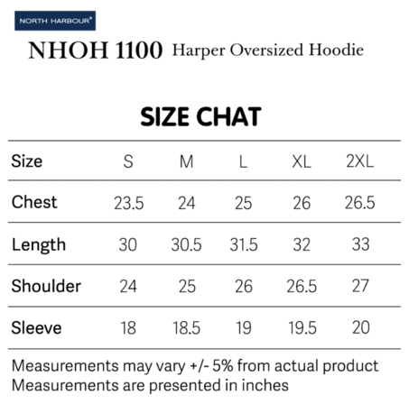 north harbour harper oversized hoodies 230gsm unisex adult hoodie nhoh1100 north harbour harper oversized hoodies 230gsm unisex adult hoodie nhoh1100