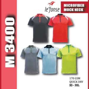lefonse premium microfiber mock neck with zip m3400