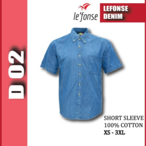 lefonse unisex serge denim men short sleeve denim d02