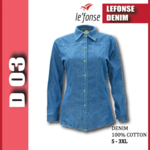 lefonse woman serge denim female long sleeve denim d03