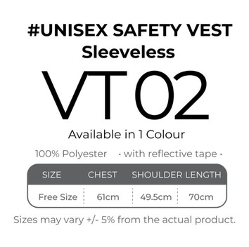 oren sport vt02 sleeveless safety vest unisex polyester reflective tape free size work safety vest oren sport vt02 sleeveless safety vest unisex polyester reflective tape free size work safety vest
