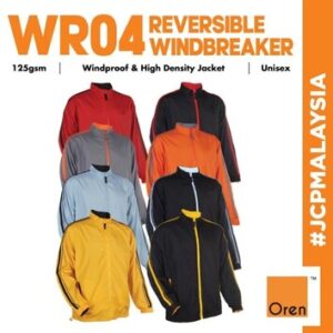 oren sport wr04 full zip reversible windbreaker polyester jacket unisex 125gsm windproof high density jacket