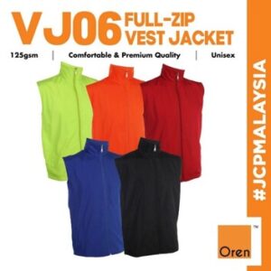 oren sport vj06 full zip sleeveless vest jacket unisex 125gsm polyester lightweight team jacket event jacket jaket