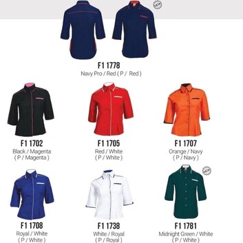 oren sport female cutting f117 corporate uniform women polyester premium quality collar short sleeve uniform oren sport female cutting f117 corporate uniform women polyester premium quality collar short sleeve uniform