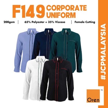 oren sport f149 female cutting f1 corporate uniform polyester premium quality collar long sleeve uniform oren sport f149 female cutting f1 corporate uniform polyester premium quality collar long sleeve uniform