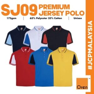 oren sport sj09 cool fit premium jersey polo unisex adult 175gsm polyester cotton polo