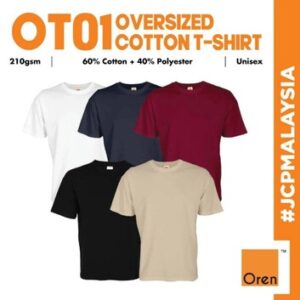 ot01 oren sport supreme cotton polyester oversized t shirt unisex adult 230gsm soft plain crew neck t shirt