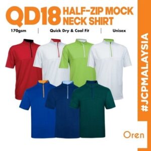 qd18 oren sport unisex mock neck zip jersey