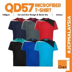 qd57 oren sport cut & sew design quick dry microfiber t shirt baju jersi tshirt jersey cool fit microfiber dry fit