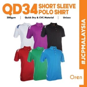 qd34oren sport unisex cool fit quick dry sport collar shirt polo