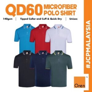 qd60 oren sport unisex baju lelaki collar dry fit cool microfiber jersey polo tee white navy black red sea blue grey