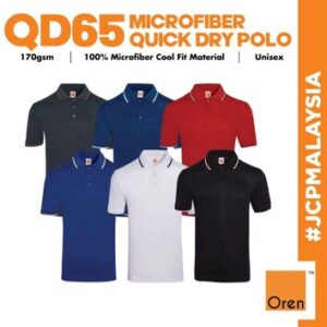 qd65 oren sport unisex collar dry fit cool microfiber polyester jersey polo tee baju lelaki multi color