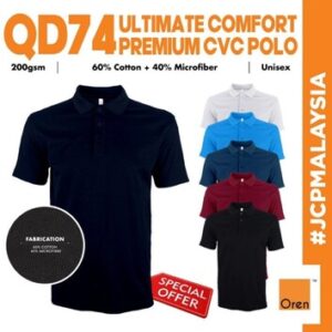qd74 oren sport proflex ultimate comfort quick dry cvc polo unisex 200gsm antimicrobial cool fit polo mega sale