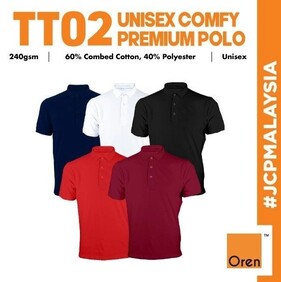 tt02 oren sport tagless microfiber smart casual polo t shirt unisex durable plain polo tee tshirt baju polo