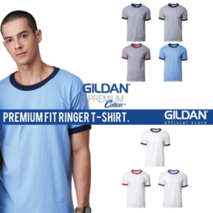 gildan unisex premium cotton adult ringer t shirt multi color 76600