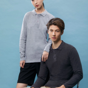 lefonse l02 premium cotton honeycomb long sleeve polo