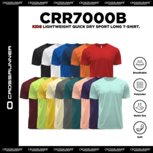 crossrunner crr7000b children kids size round neck quick dry sport youth tee drytec super t shirt kanak baju sukan