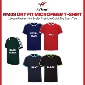 lefonse premium mini eyelet microfiber t shirt unisex plain quick dry round neck rm08