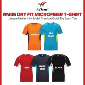 lefonse premium microfiber dry fit t shirt unisex 160gsm uv reflection fast drying rm05