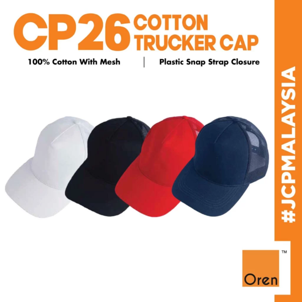 jcp x oren sport cotton trucker cap cp26 unisex cotton with mesh cap plastic snap strap closure cap jcp x oren sport cotton trucker cap cp26 unisex cotton with mesh cap plastic snap strap closure cap