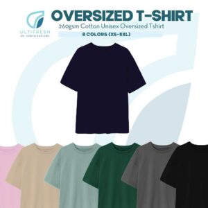 ultifresh anti bacterial oversize plain t shirt baju unisex oversize uov01