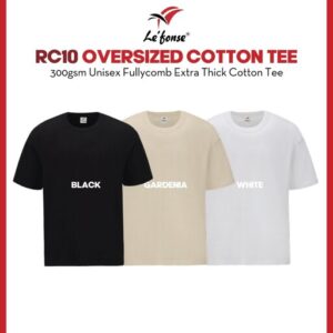 lefonse extra thick 300gsm oversized cotton t shirt unisex fullycomb cotton round neck t shirt rc10