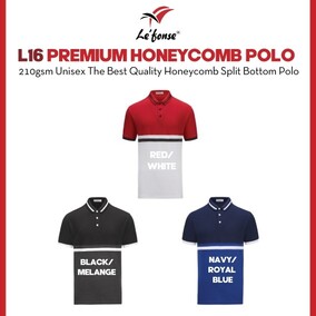 lefonse unisex adult 210gsm thick quality breathable honeycomb polo split bottom tee l1600