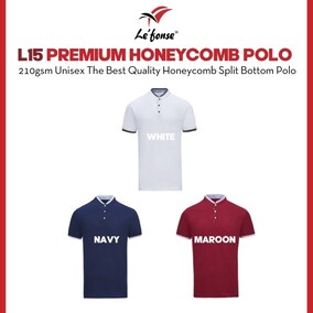 lefonse unisex adult 210gsm thick quality breathable honeycomb polo split bottom tee l1500 lefonse unisex adult 210gsm thick quality breathable honeycomb polo split bottom tee l1500