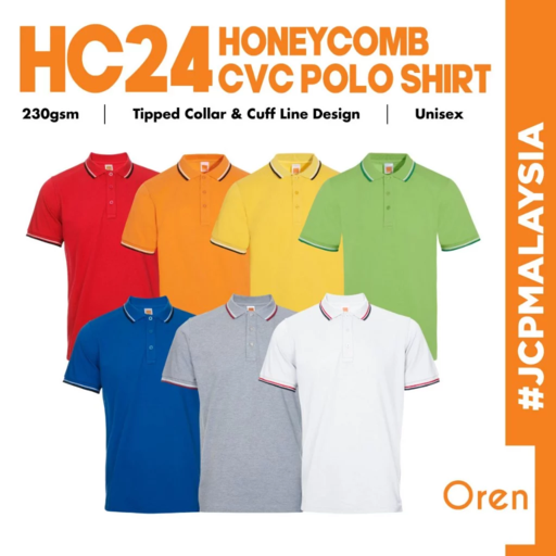oren sport hc24 honeycomb cvc polo shirt tipped collar and cuff oren sport hc24 honeycomb cvc polo shirt tipped collar and cuff
