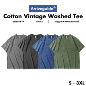 arrive guide vintage snowflake washed tee unisex 205gsm cotton relaxed fit thick quality cotton t shirt ag2316